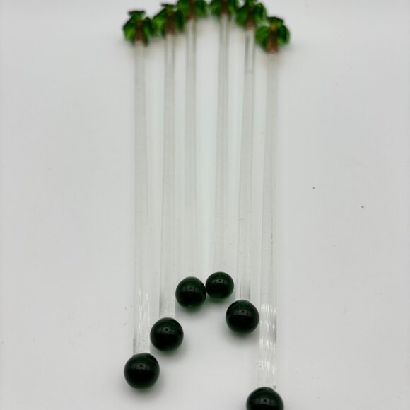 Vintage Blown Glass Swizzle Sticks Tropical Theme Collection Barware MCM RARE - Picture 5 of 13